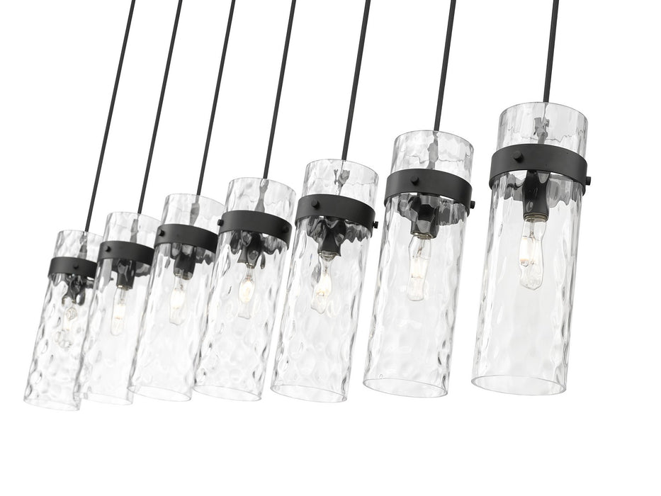 Z-Lite 7002P5-7L-MB Seven Light Linear Chandelier, Matte Black