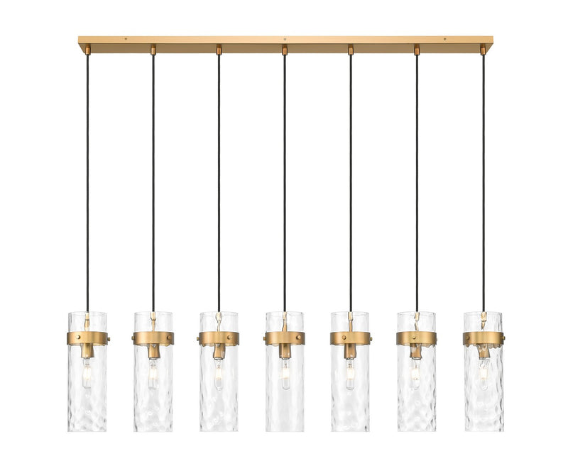 Z-Lite 7002P5-7L-RB Seven Light Linear Chandelier, Rubbed Brass