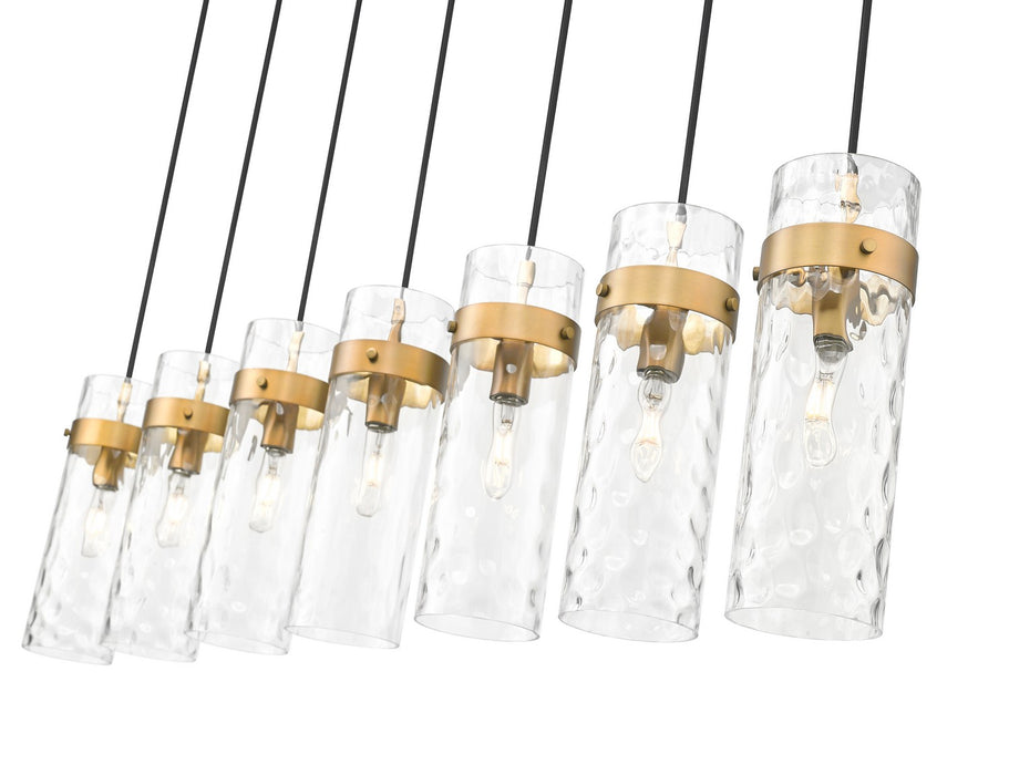 Z-Lite 7002P5-7L-RB Seven Light Linear Chandelier, Rubbed Brass