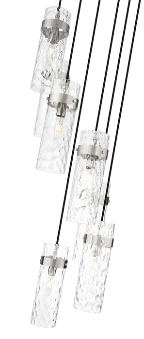 Z-Lite 7002P5-7R-BN Seven Light Chandelier, Brushed Nickel