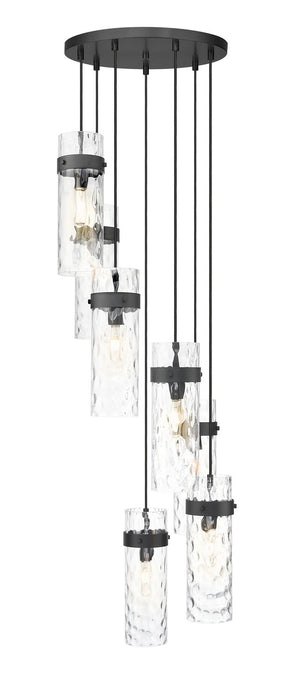 Z-Lite 7002P5-7R-MB Seven Light Chandelier, Matte Black