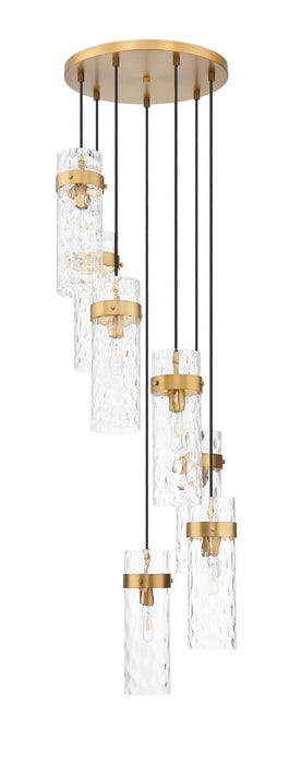 Z-Lite 7002P5-7R-RB Seven Light Chandelier, Rubbed Brass