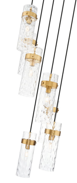 Z-Lite 7002P5-7R-RB Seven Light Chandelier, Rubbed Brass