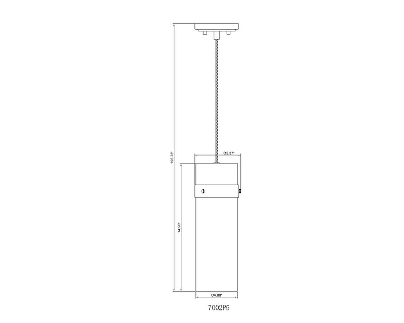 Z-Lite 7002P5-RB One Light Pendant, Rubbed Brass