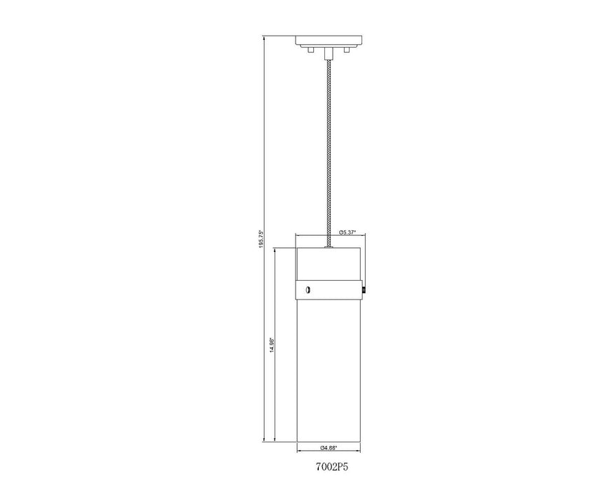 Z-Lite 7002P5-RB One Light Pendant, Rubbed Brass