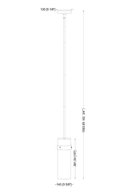 Z-Lite 7002P5-ROD-MB One Light Pendant, Matte Black
