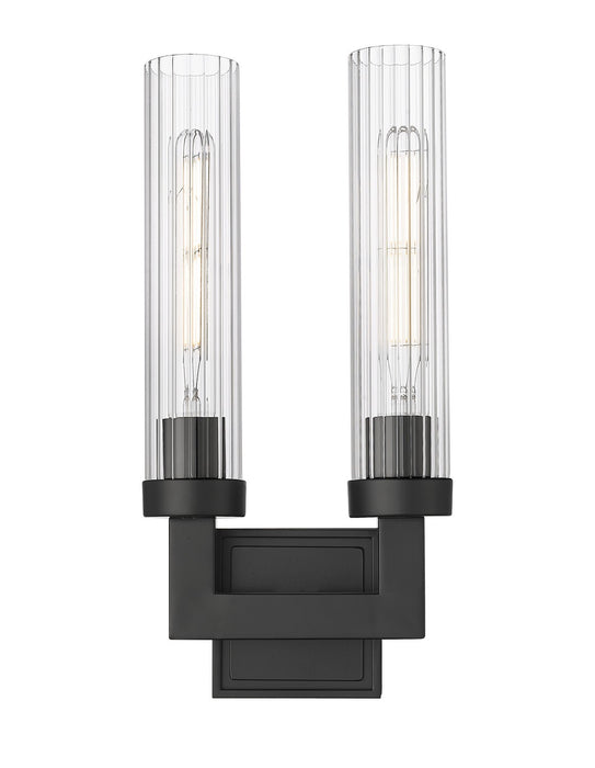 Z-Lite 740-2S-MB Two Light Wall Sconce, Matte Black