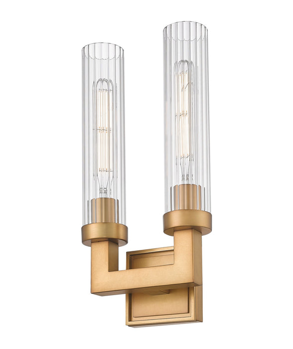 Z-Lite 740-2S-RB Two Light Wall Sconce, Rubbed Brass