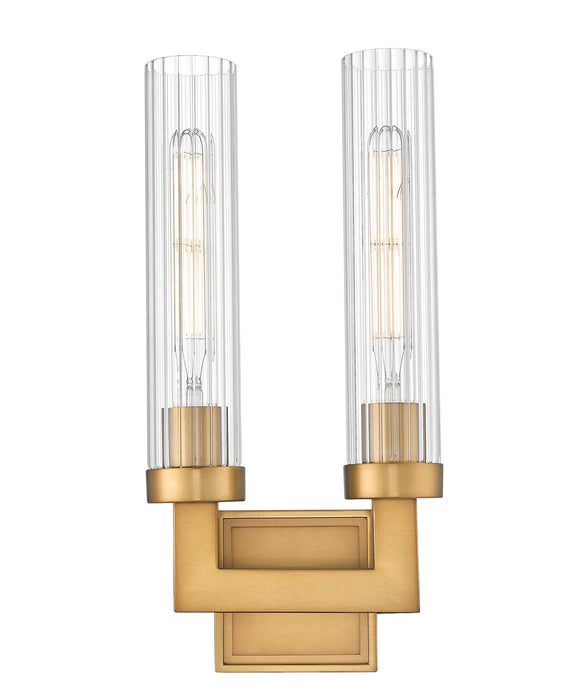 Z-Lite 740-2S-RB Two Light Wall Sconce, Rubbed Brass
