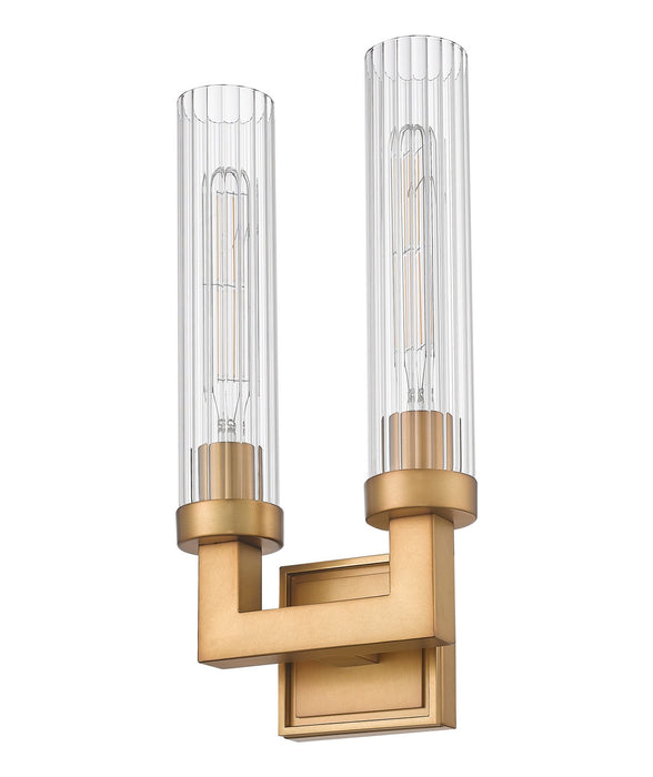 Z-Lite 740-2S-RB Two Light Wall Sconce, Rubbed Brass