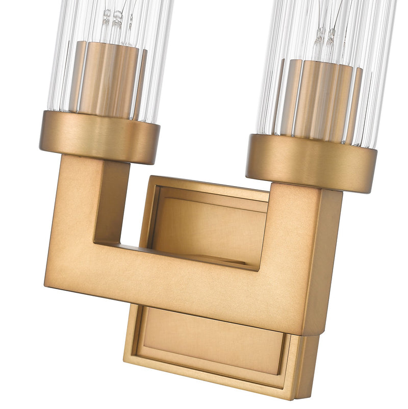 Z-Lite 740-2S-RB Two Light Wall Sconce, Rubbed Brass