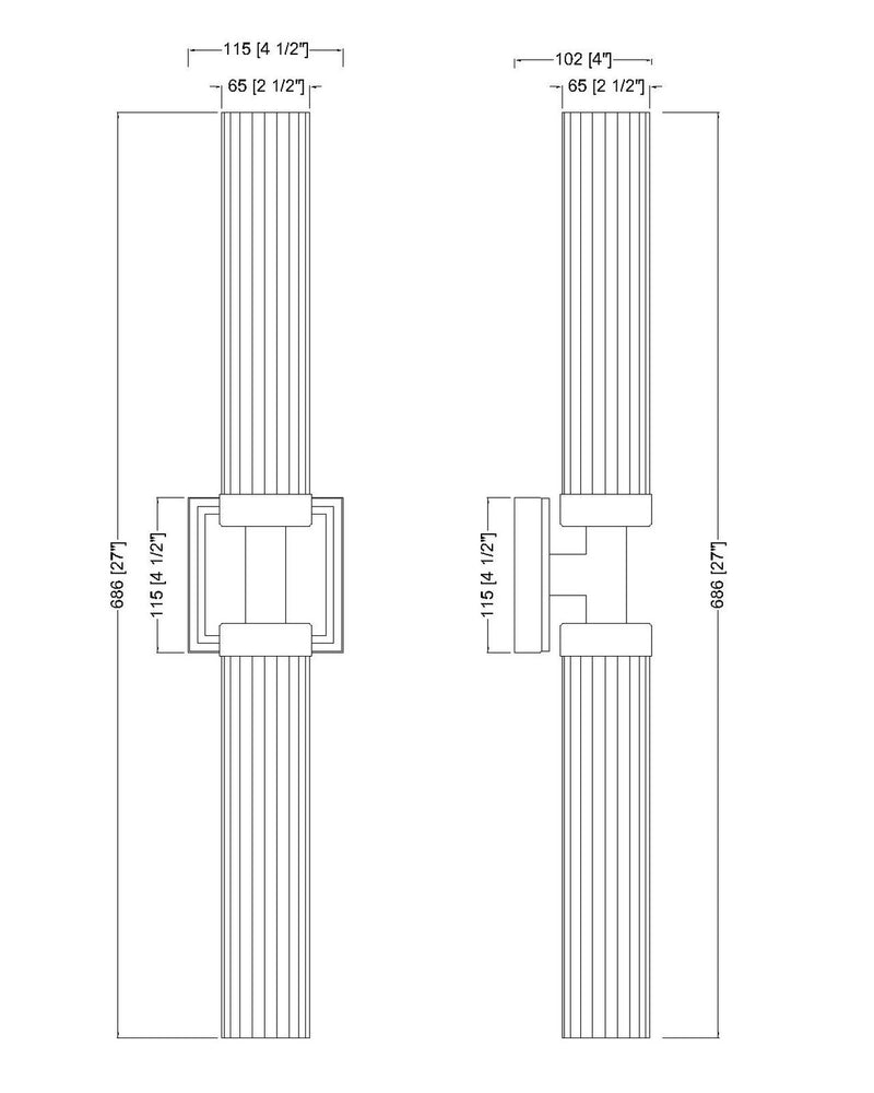 Z-Lite 740-2W-PN Two Light Wall Sconce, Polished Nickel