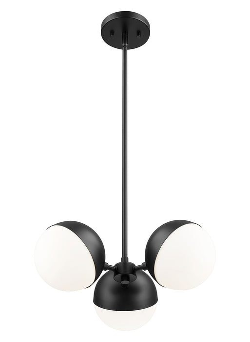 Z-Lite 7517-3MB Three Light Chandelier, Matte Black