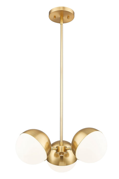 Z-Lite 7517-3MGLD Three Light Chandelier, Modern Gold