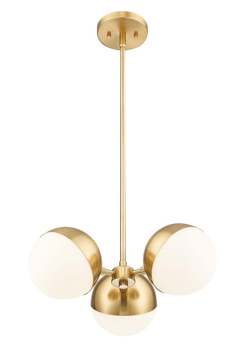 Z-Lite 7517-3MGLD Three Light Chandelier, Modern Gold