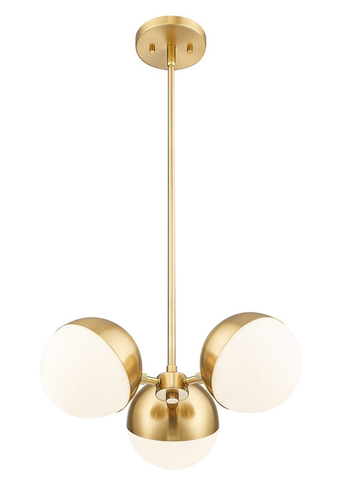 Z-Lite 7517-3MGLD Three Light Chandelier, Modern Gold