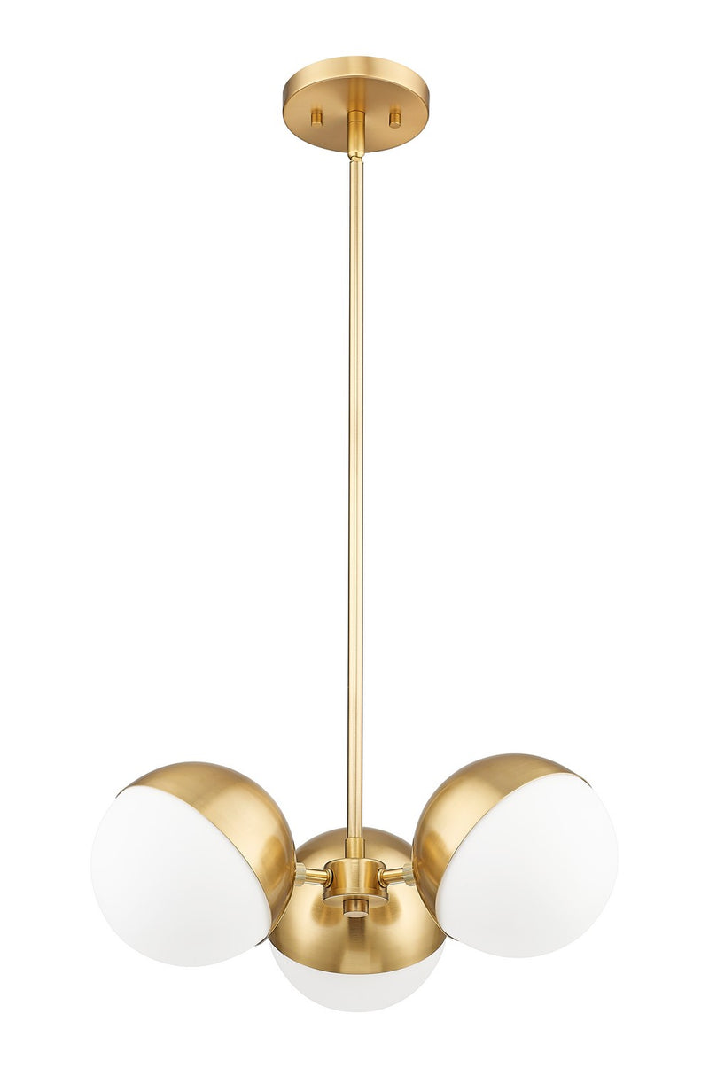 Z-Lite 7517-3MGLD Three Light Chandelier, Modern Gold