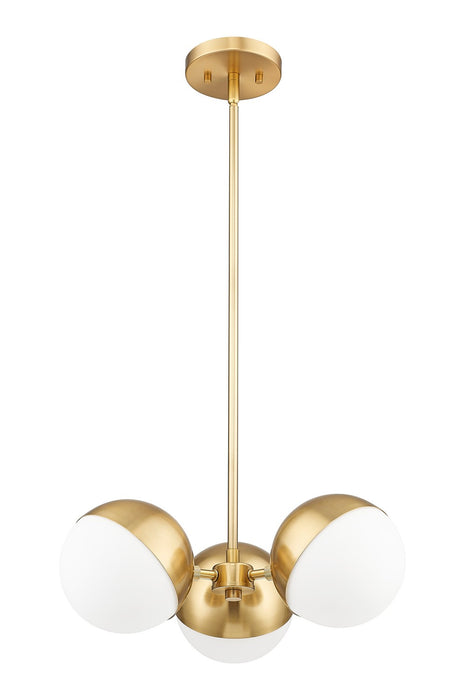 Z-Lite 7517-3MGLD Three Light Chandelier, Modern Gold
