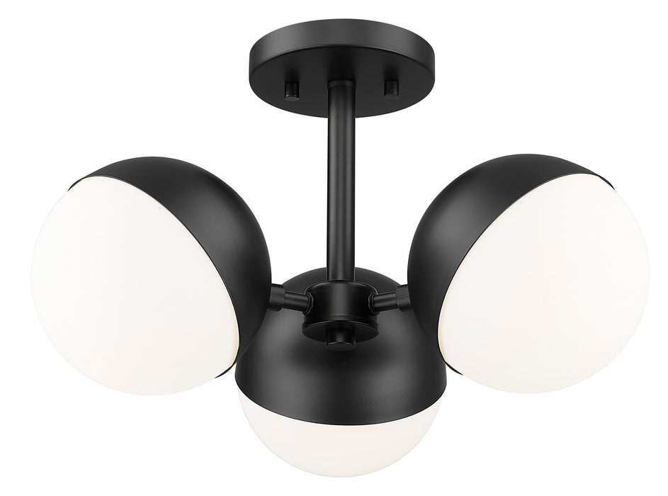 Z-Lite 7517-3SF-MB Three Light Semi Flush Mount, Matte Black
