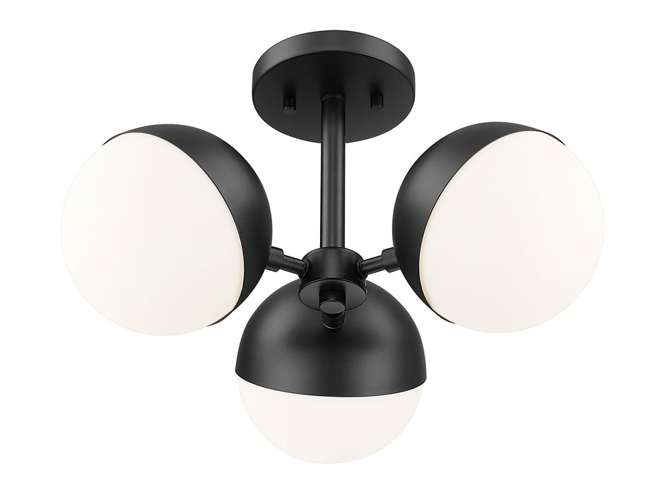 Z-Lite 7517-3SF-MB Three Light Semi Flush Mount, Matte Black