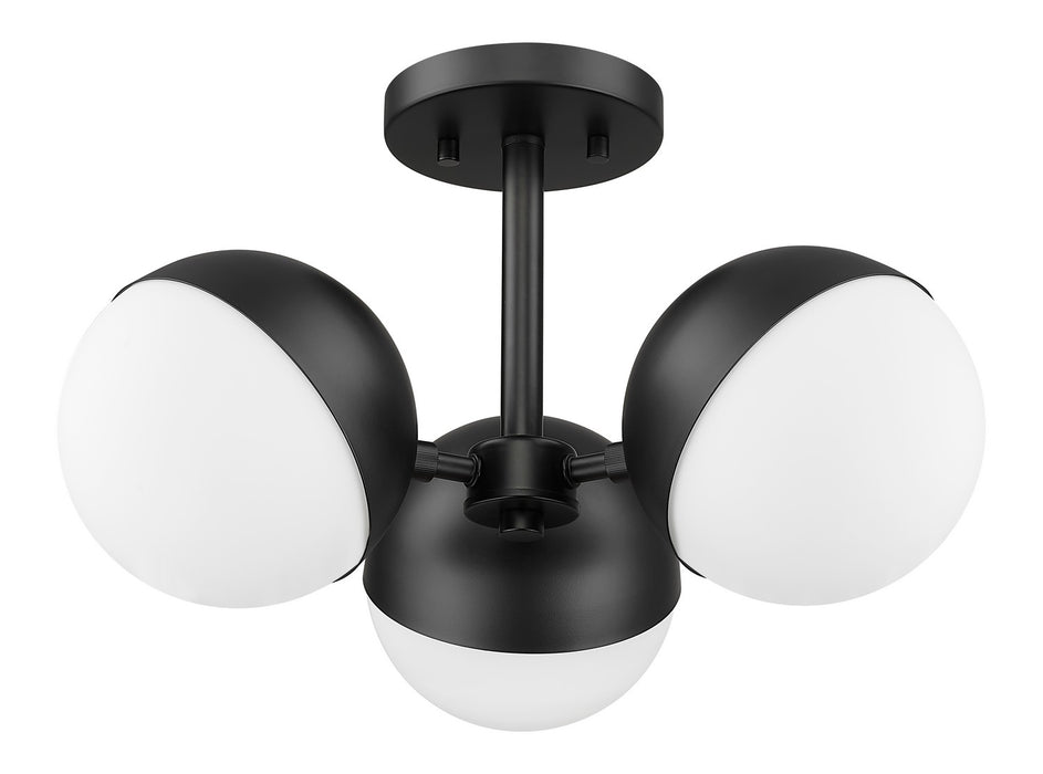 Z-Lite 7517-3SF-MB Three Light Semi Flush Mount, Matte Black