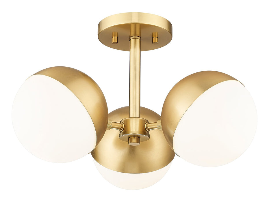 Z-Lite 7517-3SF-MGLD Three Light Semi Flush Mount, Modern Gold