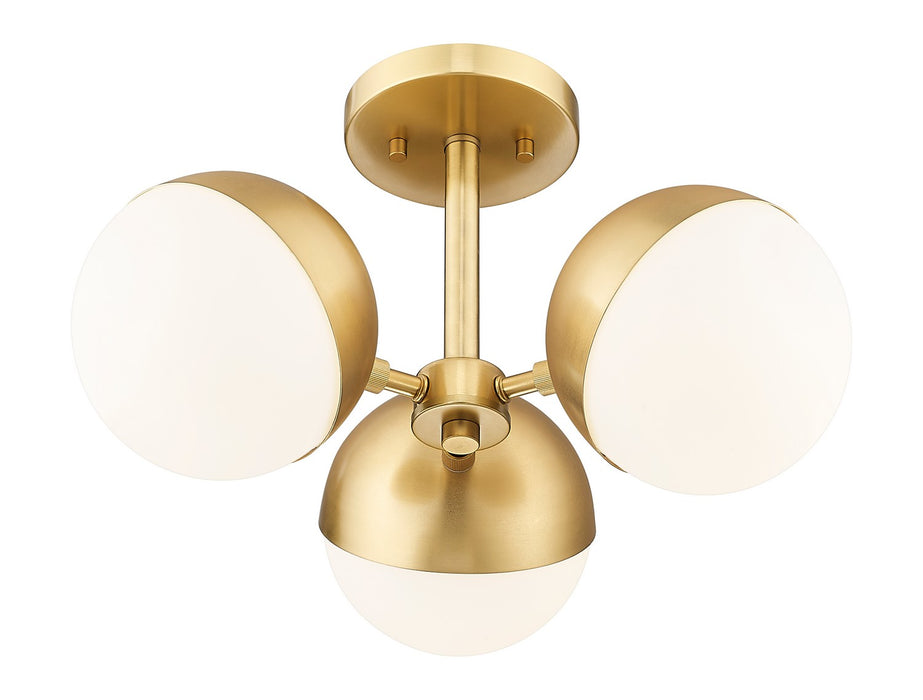 Z-Lite 7517-3SF-MGLD Three Light Semi Flush Mount, Modern Gold