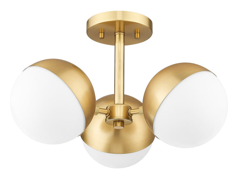 Z-Lite 7517-3SF-MGLD Three Light Semi Flush Mount, Modern Gold