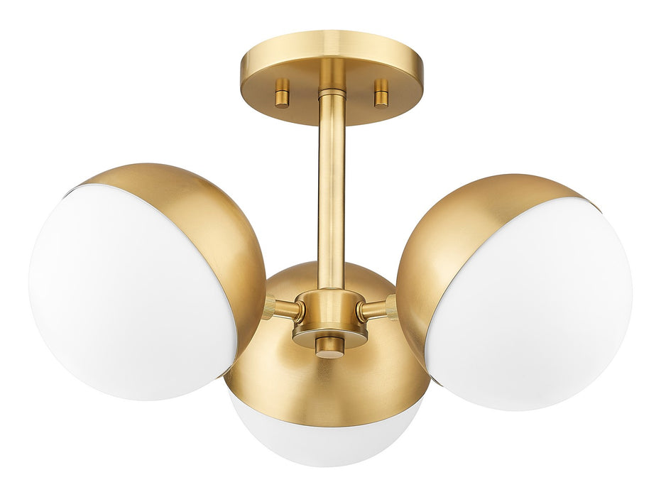 Z-Lite 7517-3SF-MGLD Three Light Semi Flush Mount, Modern Gold