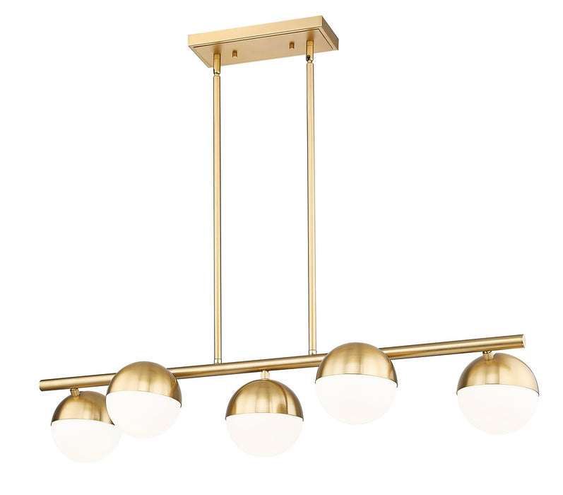 Z-Lite 7517-5L-MGLD Five Light Linear Chandelier, Modern Gold