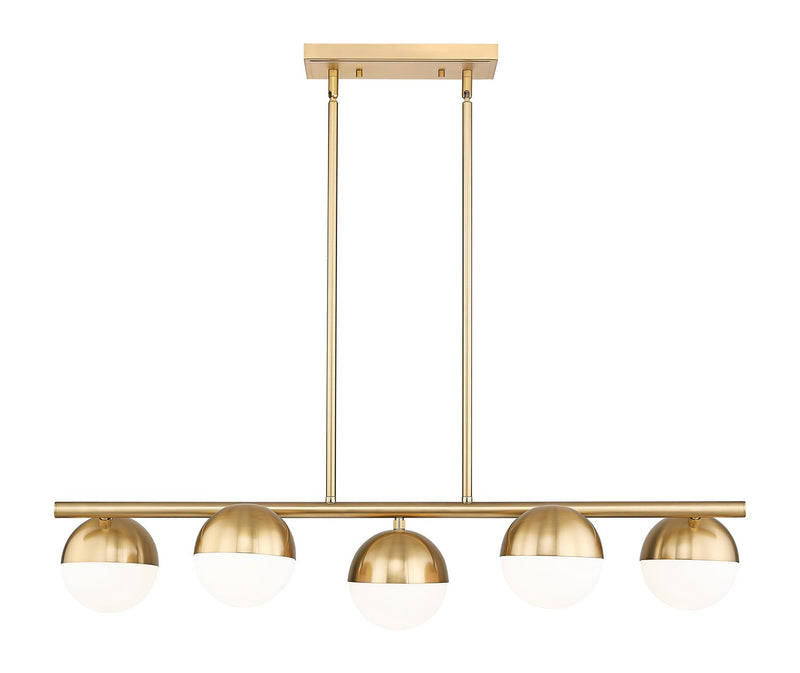 Z-Lite 7517-5L-MGLD Five Light Linear Chandelier, Modern Gold