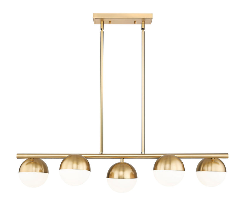 Z-Lite 7517-5L-MGLD Five Light Linear Chandelier, Modern Gold
