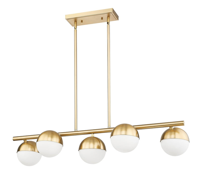 Z-Lite 7517-5L-MGLD Five Light Linear Chandelier, Modern Gold
