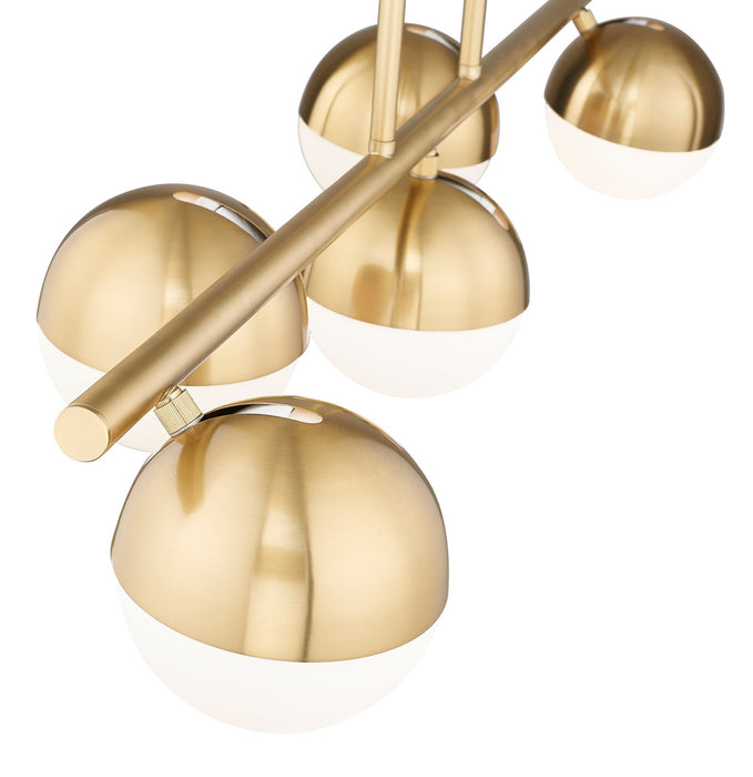 Z-Lite 7517-5L-MGLD Five Light Linear Chandelier, Modern Gold