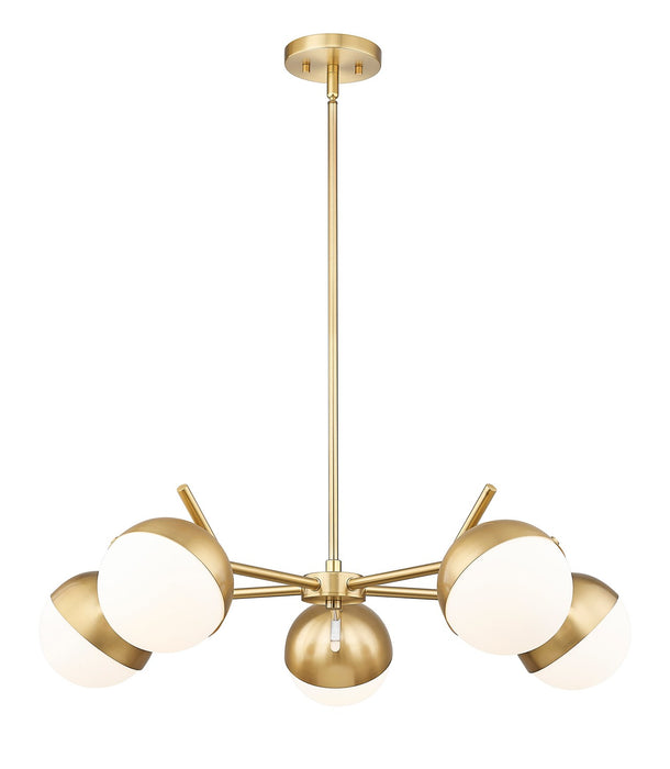 Z-Lite 7517-5MGLD Five Light Chandelier, Modern Gold