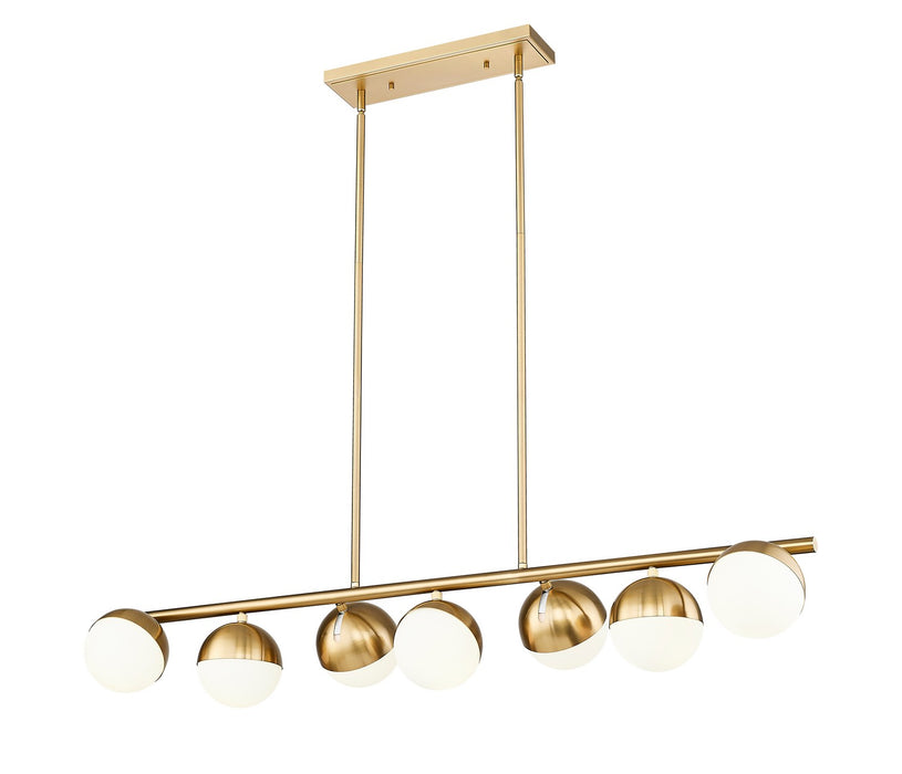 Z-Lite 7517-7L-MGLD Seven Light Linear Chandelier, Modern Gold