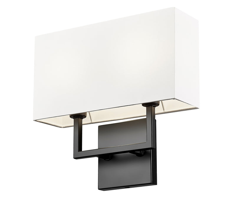 Z-Lite 815-2S-MB Two Light Wall Sconce, Matte Black
