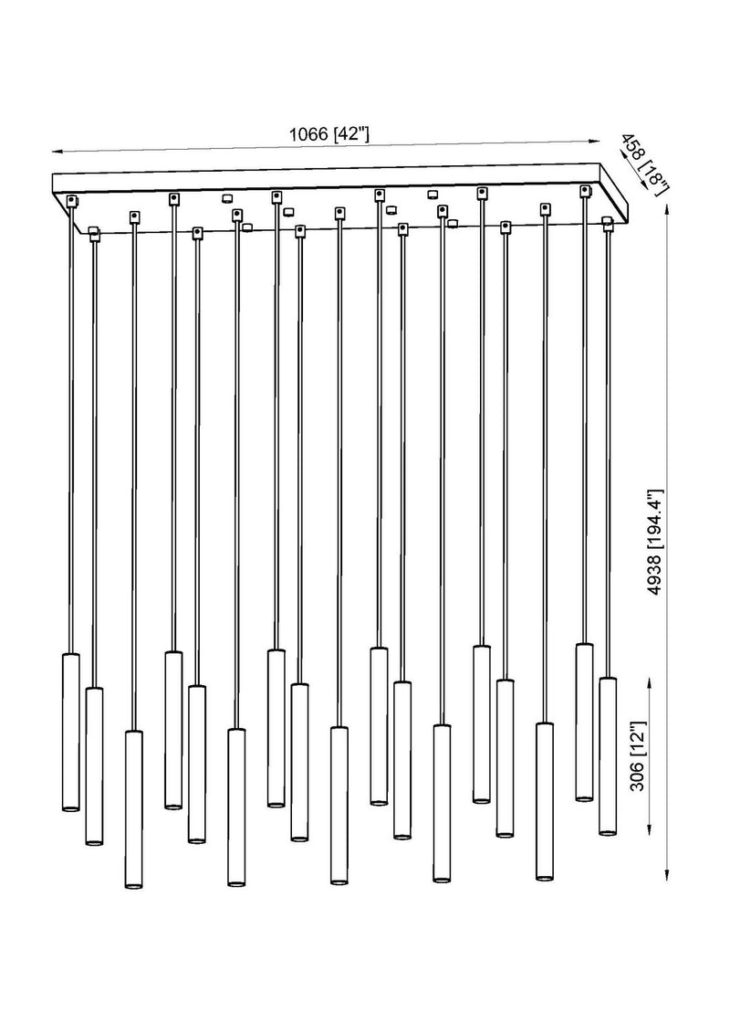 Z-Lite 919MP12-17L-MB-LED LED Linear Chandelier, Matte Black