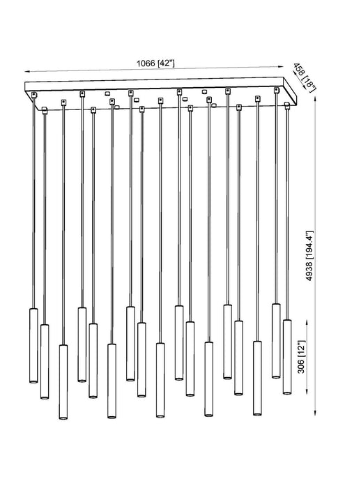 Z-Lite 919MP12-17L-MB-LED LED Linear Chandelier, Matte Black
