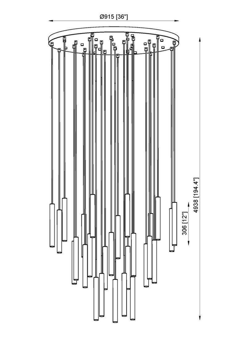 Z-Lite 919MP12-27R-MB-LED LED Chandelier, Matte Black
