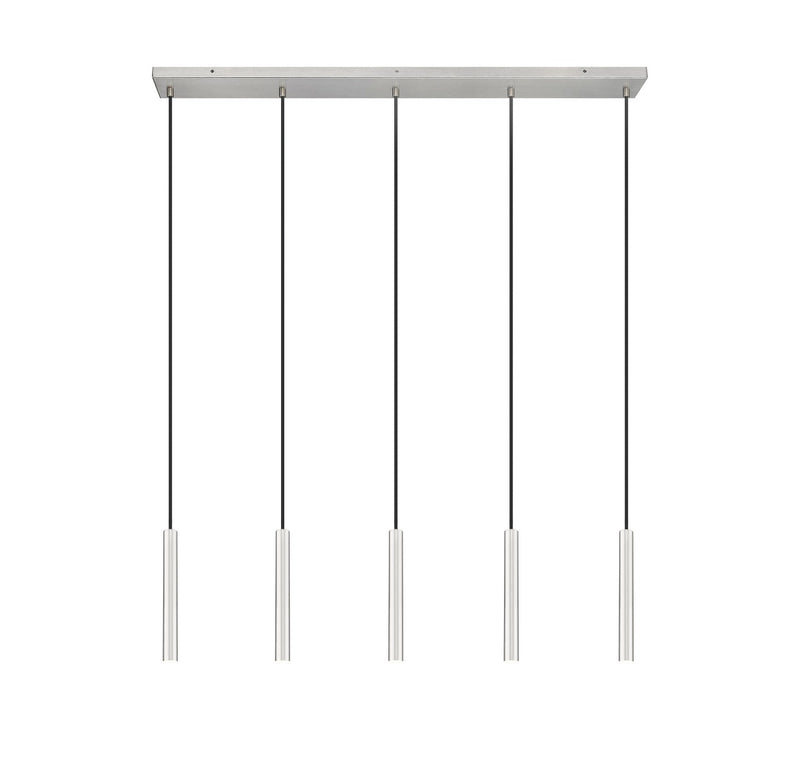 Z-Lite 919MP12-5L-BN-LED LED Linear Chandelier, Brushed Nickel