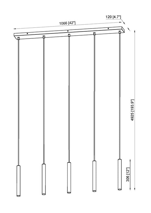 Z-Lite 919MP12-5L-BN-LED LED Linear Chandelier, Brushed Nickel