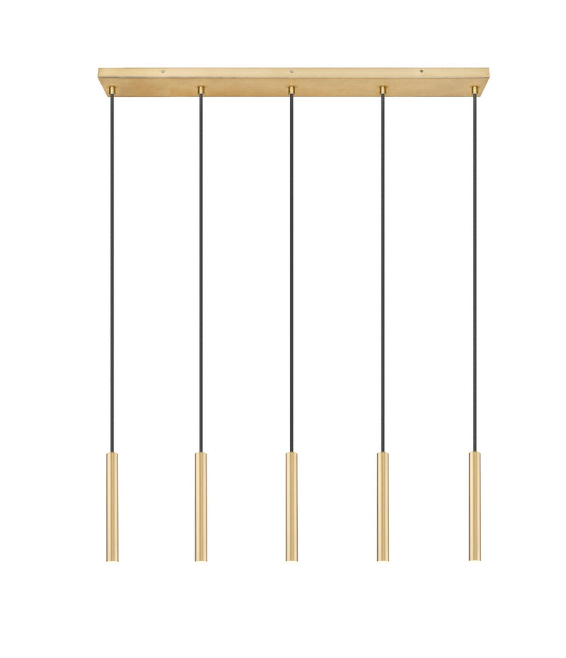 Z-Lite 919MP12-5L-MGLD-LED LED Linear Chandelier, Modern Gold