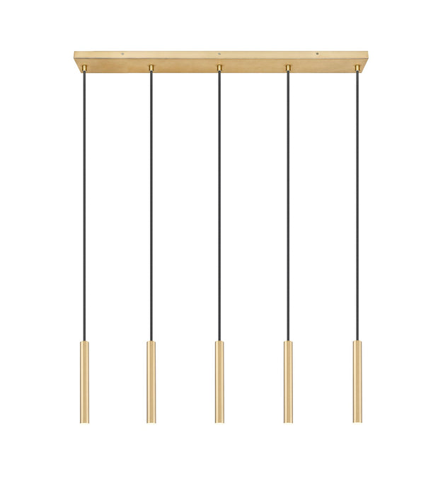 Z-Lite 919MP12-5L-MGLD-LED LED Linear Chandelier, Modern Gold