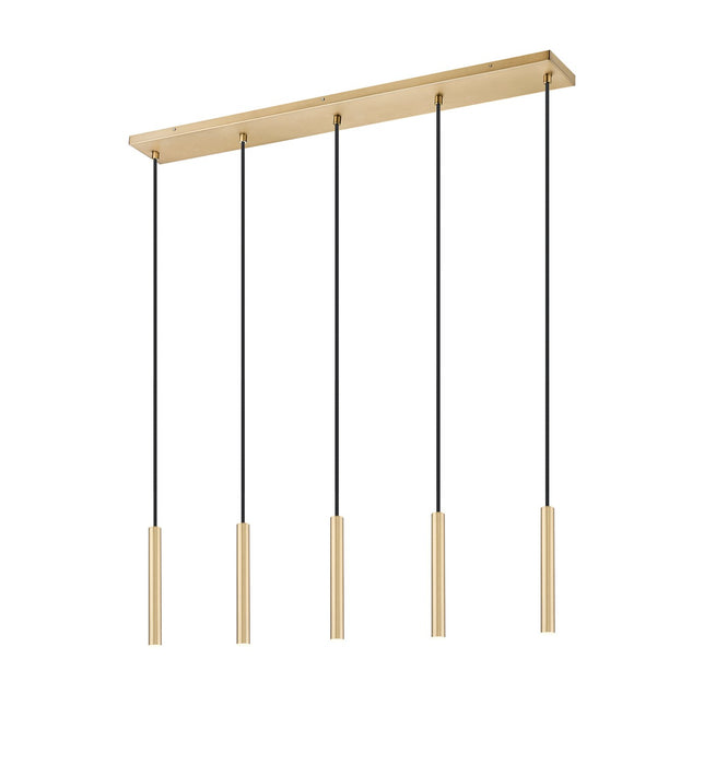 Z-Lite 919MP12-5L-MGLD-LED LED Linear Chandelier, Modern Gold