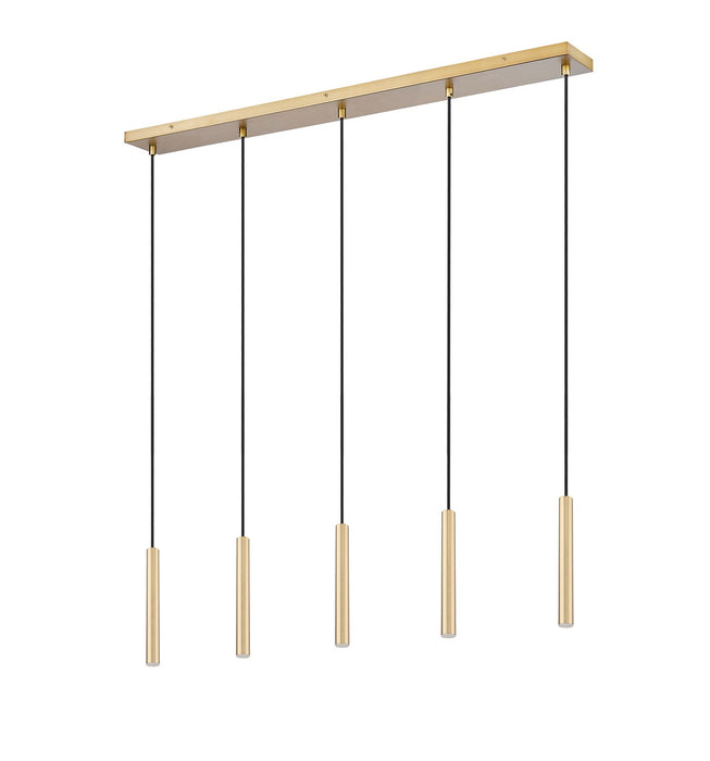 Z-Lite 919MP12-5L-MGLD-LED LED Linear Chandelier, Modern Gold