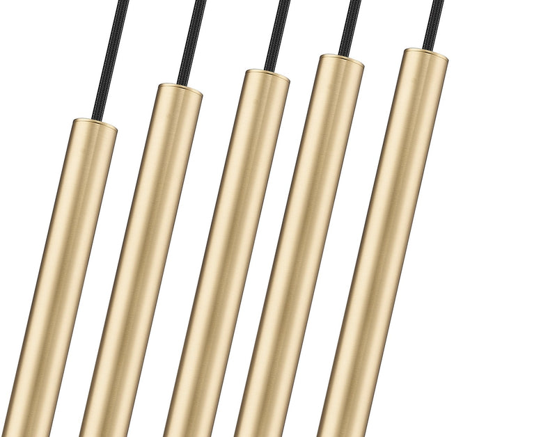 Z-Lite 919MP12-5L-MGLD-LED LED Linear Chandelier, Modern Gold