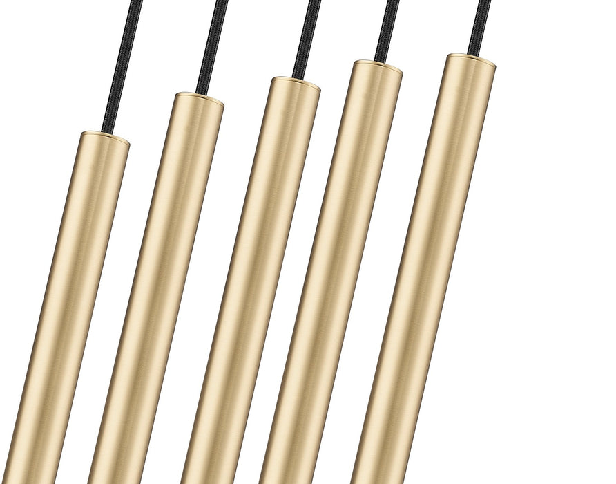 Z-Lite 919MP12-5L-MGLD-LED LED Linear Chandelier, Modern Gold