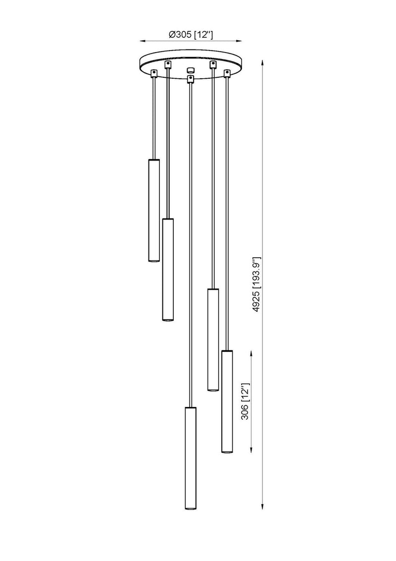 Z-Lite 919MP12-5R-BN-LED LED Chandelier, Brushed Nickel