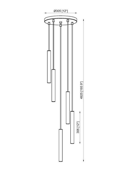 Z-Lite 919MP12-5R-MGLD-LED LED Chandelier, Modern Gold